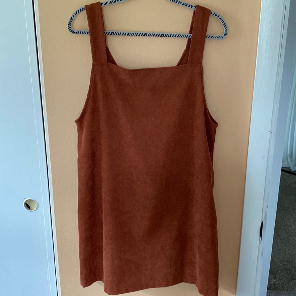 Orange Corduroy Style Mini Dress XL